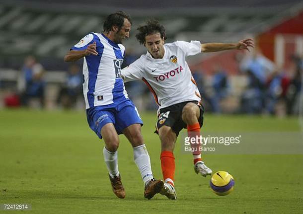 Rufete contra el Valencia como jugador del Espanyol | Fotografía: Getty Images