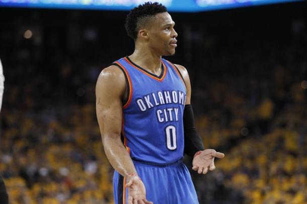 Russell Westbrook is on the verge of breaking Wilt Chamberlain's triple double record. Photo: USA-TODAY Sports