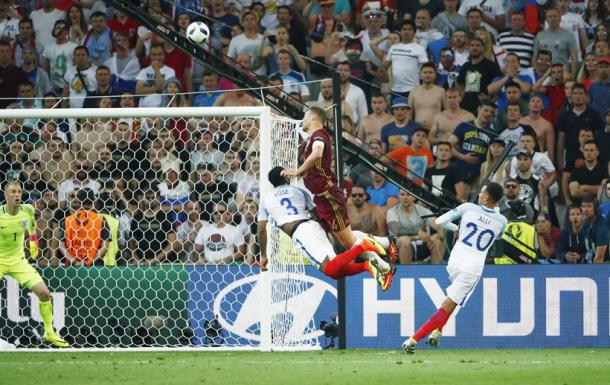 Vasili Berezutski's stoppage-time header consigned England to a draw in their Group Stage opener. Source: Indian Express