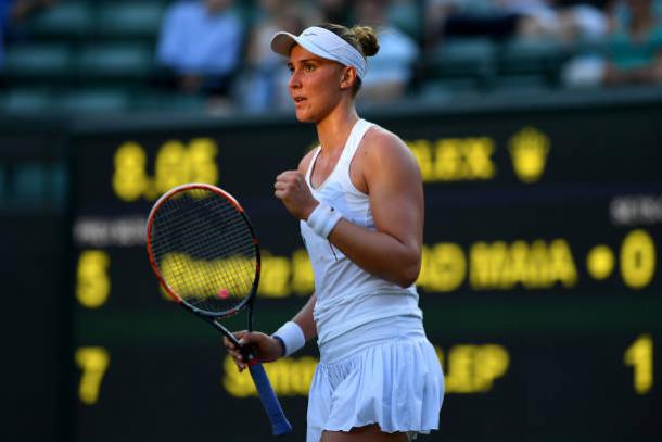 Beatriz Haddad Maia proved to be a tough opponent for Simona Halep on Court One (Getty/Shaun Botterill)