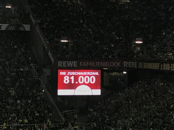 La asistencia oficial el día de hoy en Signal Iduna Park | Foto: @BVB