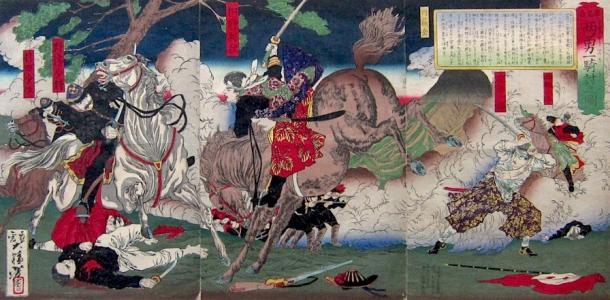 Batalla de Kagoshima (Taiso Yoshitoshi) (toshidama-japanese-prints.com)