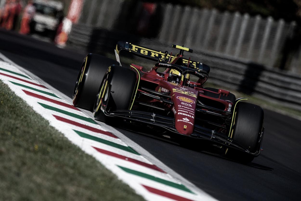 Sainz durante el GP de Monza. / Fuente: Scuderia Ferrari en Twitter.