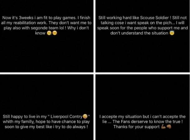 Sakho's snapchat's in full.