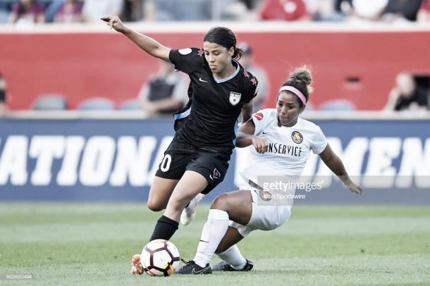 Sam Kerr will need to be firing on all cylinders if Chicago wants to beat North Carolina Wednesday (Photo by Quinn Harris/Icon Sportswire via Getty Images)