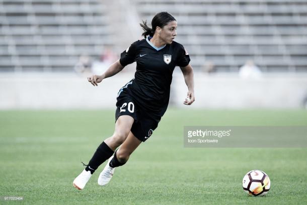 Sam Kerr still yet to find last season's form this season with Chicago. (Photo by Quinn Harris/Icon Sportswire via Getty Images)