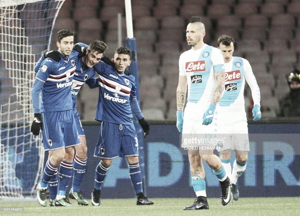 Imagen de un enfrentamiento entre Sampdoria y Napoli la pasada campaña. Foto: gettyimages.com