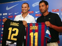 Saric y Sarmiento llegaron juntos hace siete años y ahora dicen adiós al Barça. Foto: 100% Balonmano.