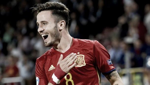 Saúl celebrando un gol con España sub-21 | Foto: UEFA