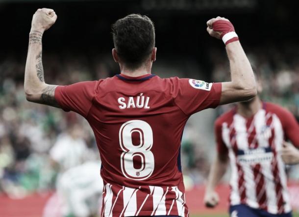 Saúl tras marcar en el Villamarín l Foto: atlético de madrid