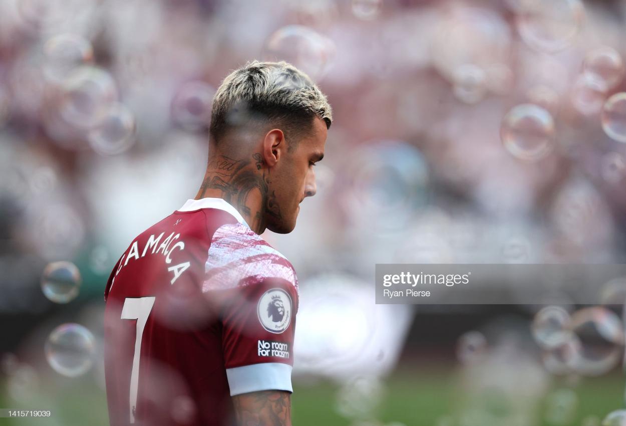 (Photo: Ryan Pierse/Getty Images) Scamacca is yet to net in the Premier League this season, but his quality will no doubt rear its head should <strong><a  data-cke-saved-href='https://www.vavel.com/en/football/2022/03/21/west-ham/1105907-the-players-have-been-monumental-key-quotes-from-david-moyes-post-tottenham-press-conference.html' href='https://www.vavel.com/en/football/2022/03/21/west-ham/1105907-the-players-have-been-monumental-key-quotes-from-david-moyes-post-tottenham-press-conference.html'>West Ham</a></strong> improve their form.