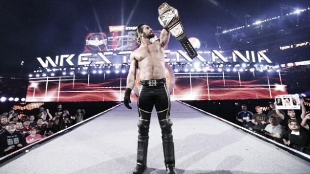 Seth Rollins como campeón en Wrestlemania 31 (google.com)