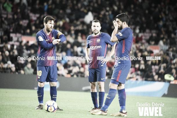 Leo Messi, Jordi Alba y Luis Suárez | Foto: Noelia Déniz - VAVEL