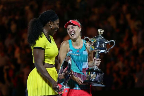 Serena y Kerber en Australia. Foto: zimbio
