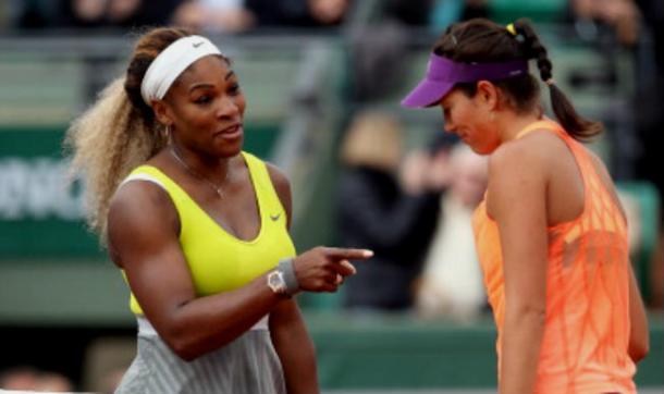 Serena y Garbiñe en Roland Garros 2014. Foto: zimbio