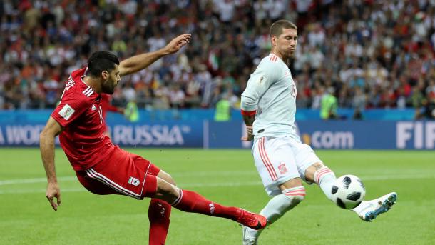 Sergio Ramos durante el partido contra Irán I Foto: FIFA