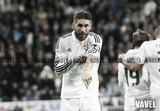 Sergio Ramos celebra un gol como capitán del Real Madrid | Foto: VAVEL