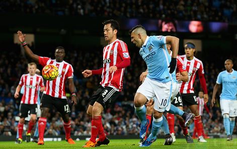 Aguero (pictured, right) landed awkwardly on his ankle during the second-half