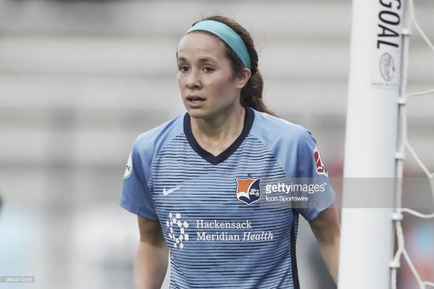 Shea Groom and Sky Blue FC, unable to find second goal vs Portland (Photo by Rich Graessle/Icon Sportswire via Getty Images)