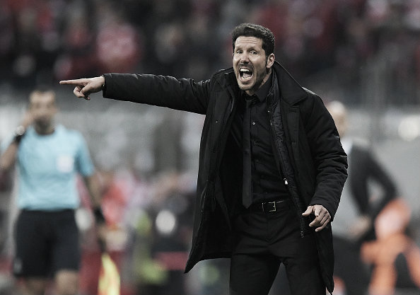 Diego Simeone celebrates his team's victory over Bayern Munich | Photo: Matthias Hangst (Getty)