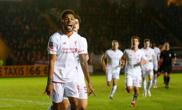 Sinclair celebrates scoring against Exeter (photo: Getty Images)