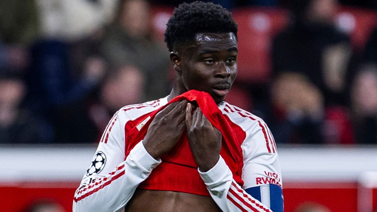 Bukayo Saka in action for Arsenal during the 2025/2026 Premier League season