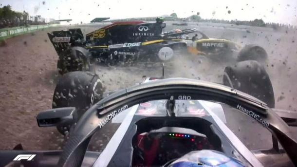Accidente entre Sainz y Grosjean | Foto: F1