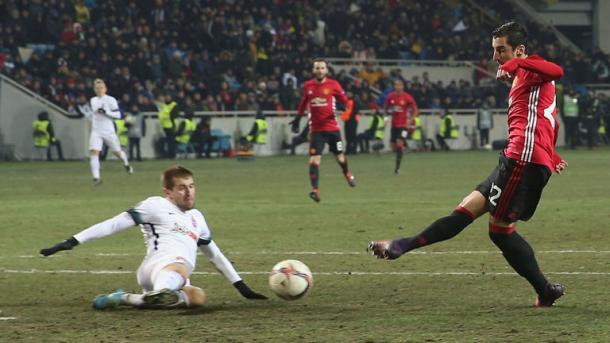 Mkhitarayan anotando su gol / Foto: Sky Sports