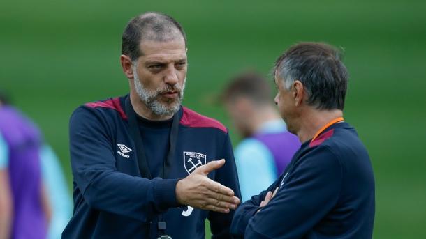 Above: Slaven Bilic leading a West Ham training session in their pre-season camp of Austria | Photo: whufc.com