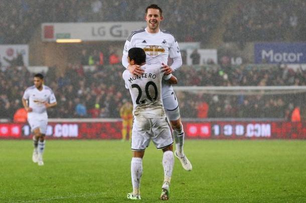 Sigurdsson and Montero are just two of Swansea's key players, that City will be weary of defensively (Image: Daily Mail)