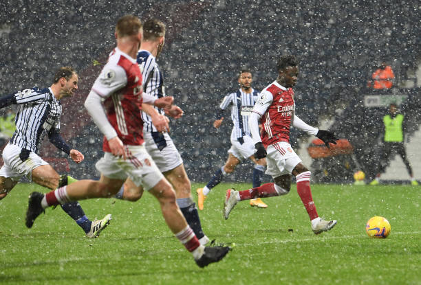 Smith Rowe assisted Saka against West Brom (Photo by David Price via Getty Images)