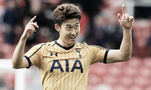 Heug-Min Son celebrates scoring his brace against Middlesbrough | Photo: talkSPORT