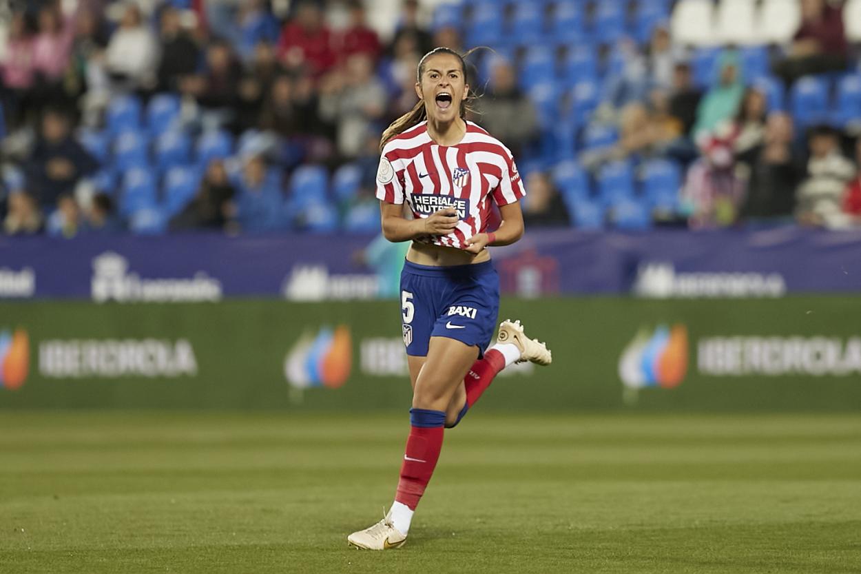 Sonia Majarín celebra su gol. Vía Twitter @FutFemRFEF