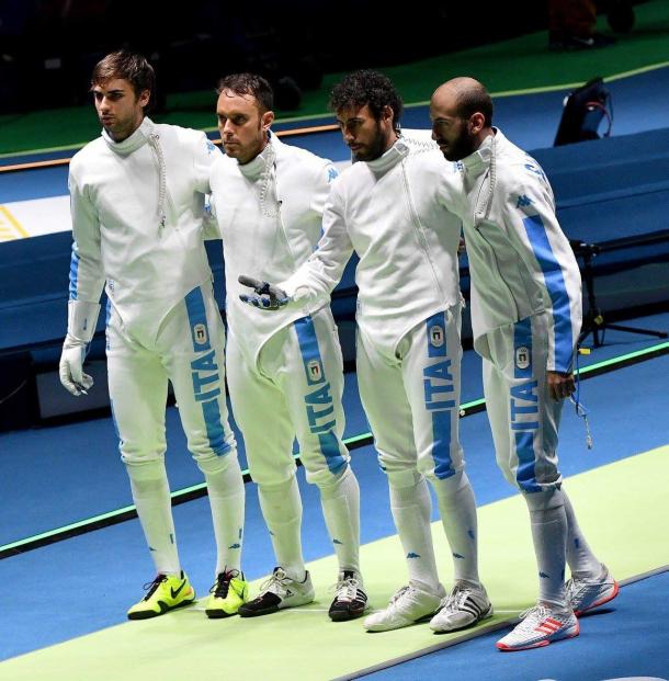 La squadra della spada italiana, argento a Rio 2016, twitter @Federscherma