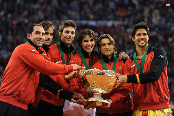Spain with their most recent Davis Cup triumph in 2011 (Photo by Jasper Junien / Getty Images)