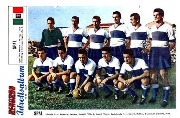 Equipo histórico del SPAL Ferrara, de la temporada 1957-58. Fuente: Spal 1907