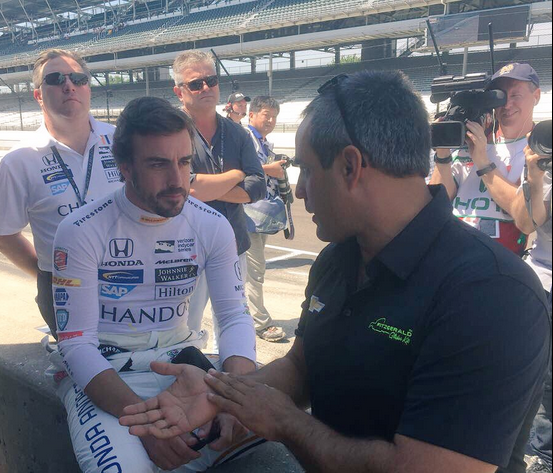 Fernando y Juan Pablo Montoya / Fuente: @McLarenIndy