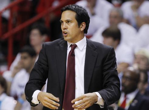 From starting 11-30 to 39-41, coach Erik Spoelstra has done no one thought and that is on the verge of making the playoffs. Photo: Lynne Sladky/AP