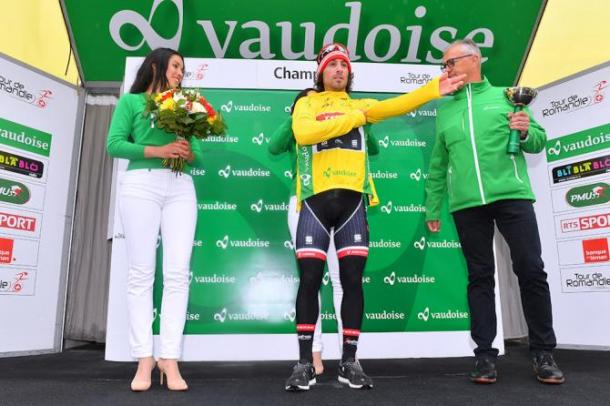 Fabio Felline in maglia gialla. Fonte: Tim de Waele/TDWSport.com