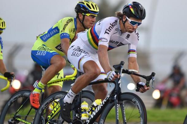 So far Sagan hasn't notched up a victory, but did gain his 70th second place in his career. | Photo: Cycling News