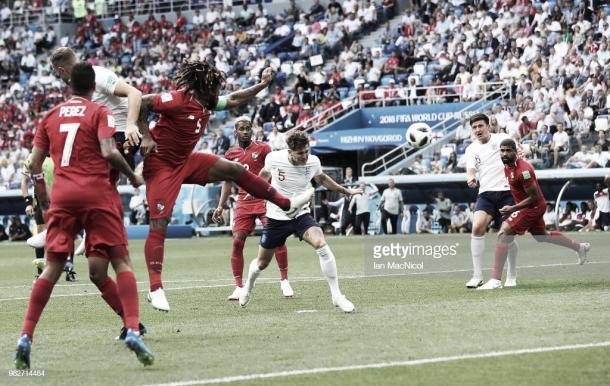 Stones anota a la salida de un córner el 1-0 frente a Panamá / Fuente: Getty Images