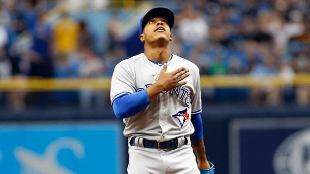 Marcus Stroman takes a more ton the mound before taking on the Tampa Bay Rays. (Brian Blanco/Getty Images)