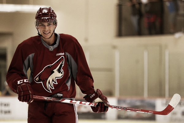  If Dylan Strome performs well, he could be on the second line for the Coyotes. Source: (Christian Petersen/Getty Images North America)