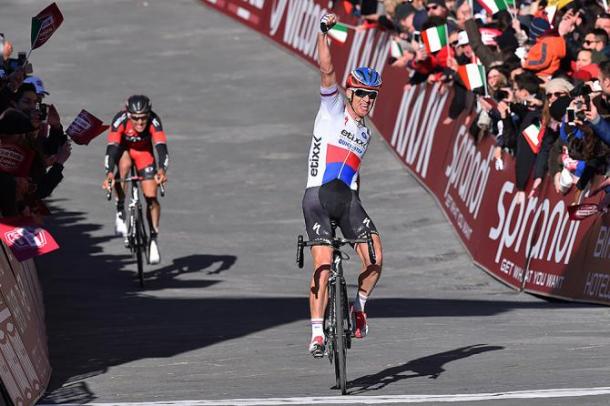 Stybar quiere volver a repetir un momento como este en Strade Bianche 2015. | Fuente: CyclingNews
