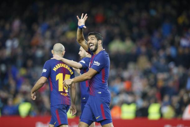 El uruguayo celebrando el 2-0 / Foto: FC Barcelona