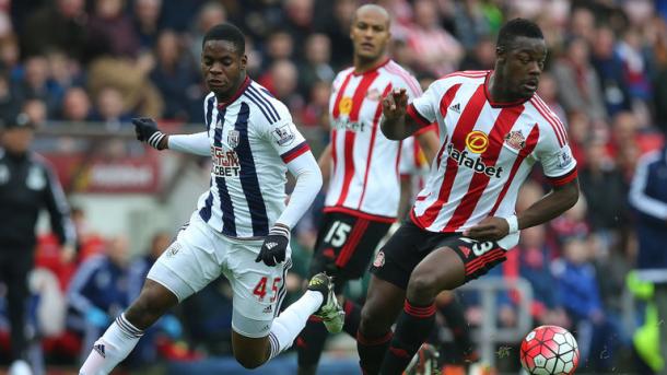 Younes Kaboul and Lamine Kone defending at home to West Brom (Image source: Sky Sports)