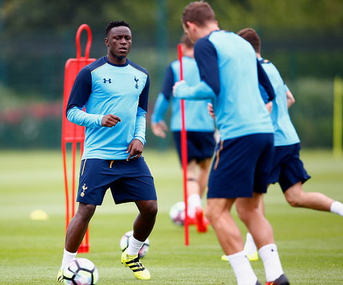 Wanyama (left) in pre-season training with his new side - whilst Saints prepare to replace the void left by the powerful Kenyan. | Photo: Getty