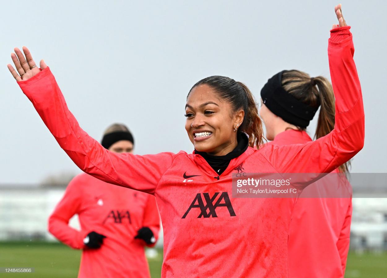 Taylor Hinds of Liverpool during a training session at Solar Campus on March 17, 2023. (Photo by Nick Taylor/Liverpool FC/Liverpool FC via Getty Images)