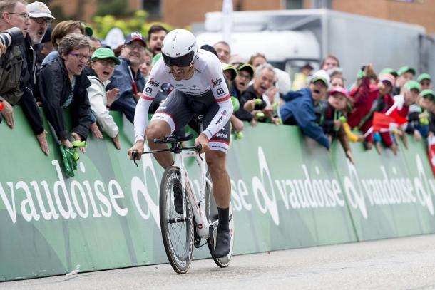 Cancellara lo ha dado todo en los últimos metros. | Fuente: Trek - Segafredo