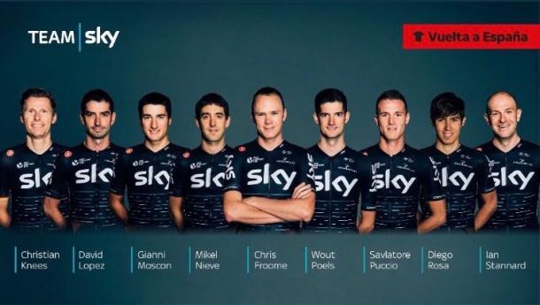 Alineación del Team Sky para la Vuelta a España 2017 | Fotografía: Team Sky